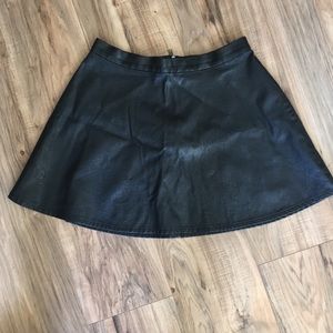 NWOT Black Pleather Skater Skirt